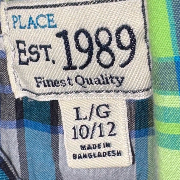 Multicolor Plaid Casual Shirt by Children’s Place Size 10-12y Large - Picture 4 of 7